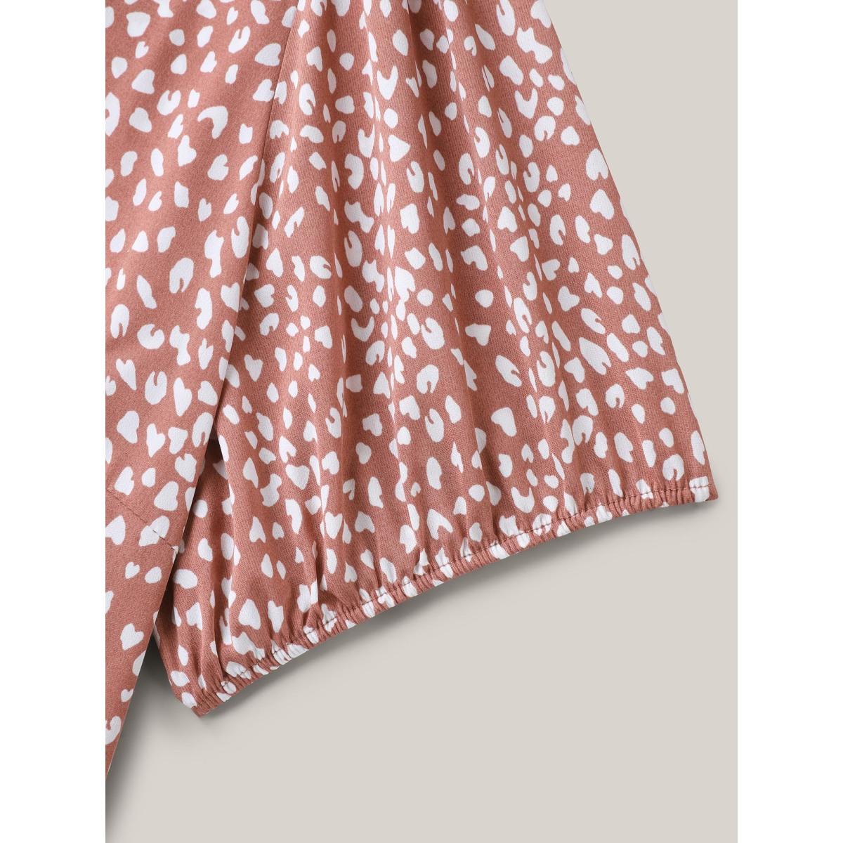 Plus Size Leopard Print Pockets Tiered Midi Dress Dirtypink Women V-neck Short sleeve Curvy BloomChic 18-20/2X Product Image