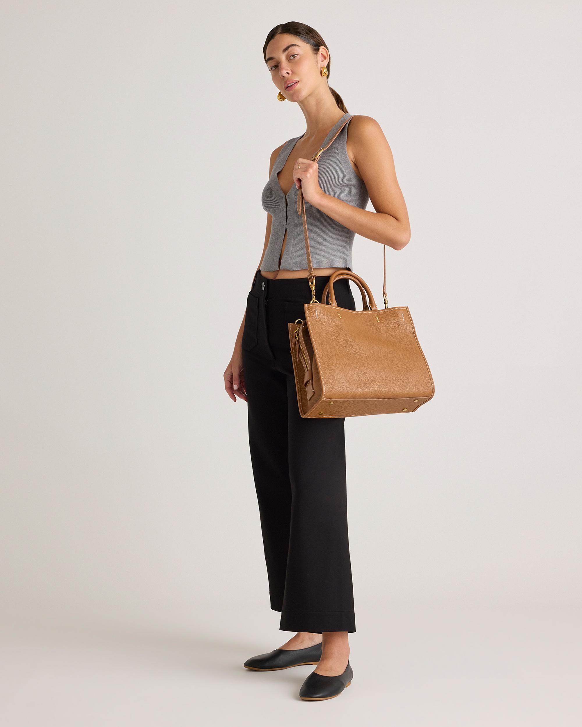 Quince | Women's Italian Leather Medium Convertible Satchel Product Image