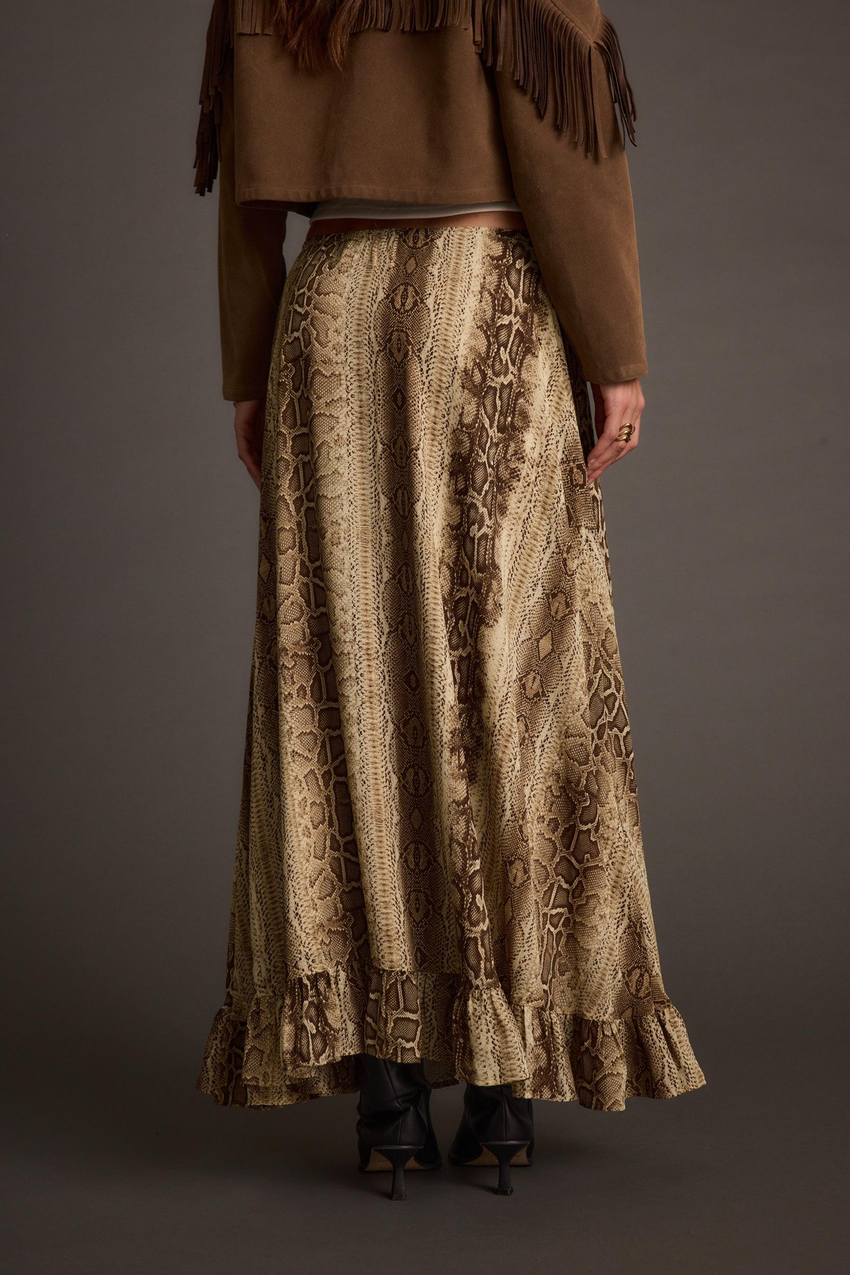 Calla Snake Print Maxi Skirt Product Image