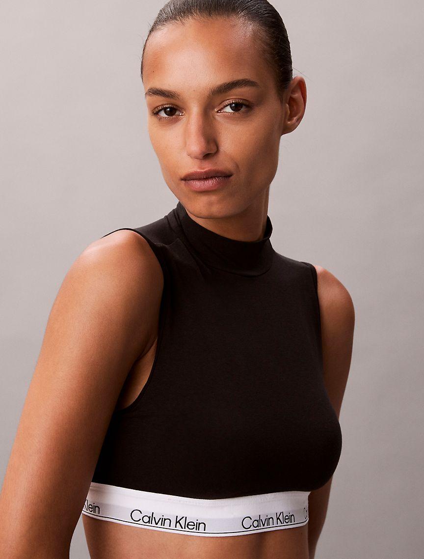 Icon Cotton Modal Lightly Lined Mockneck Bralette Product Image