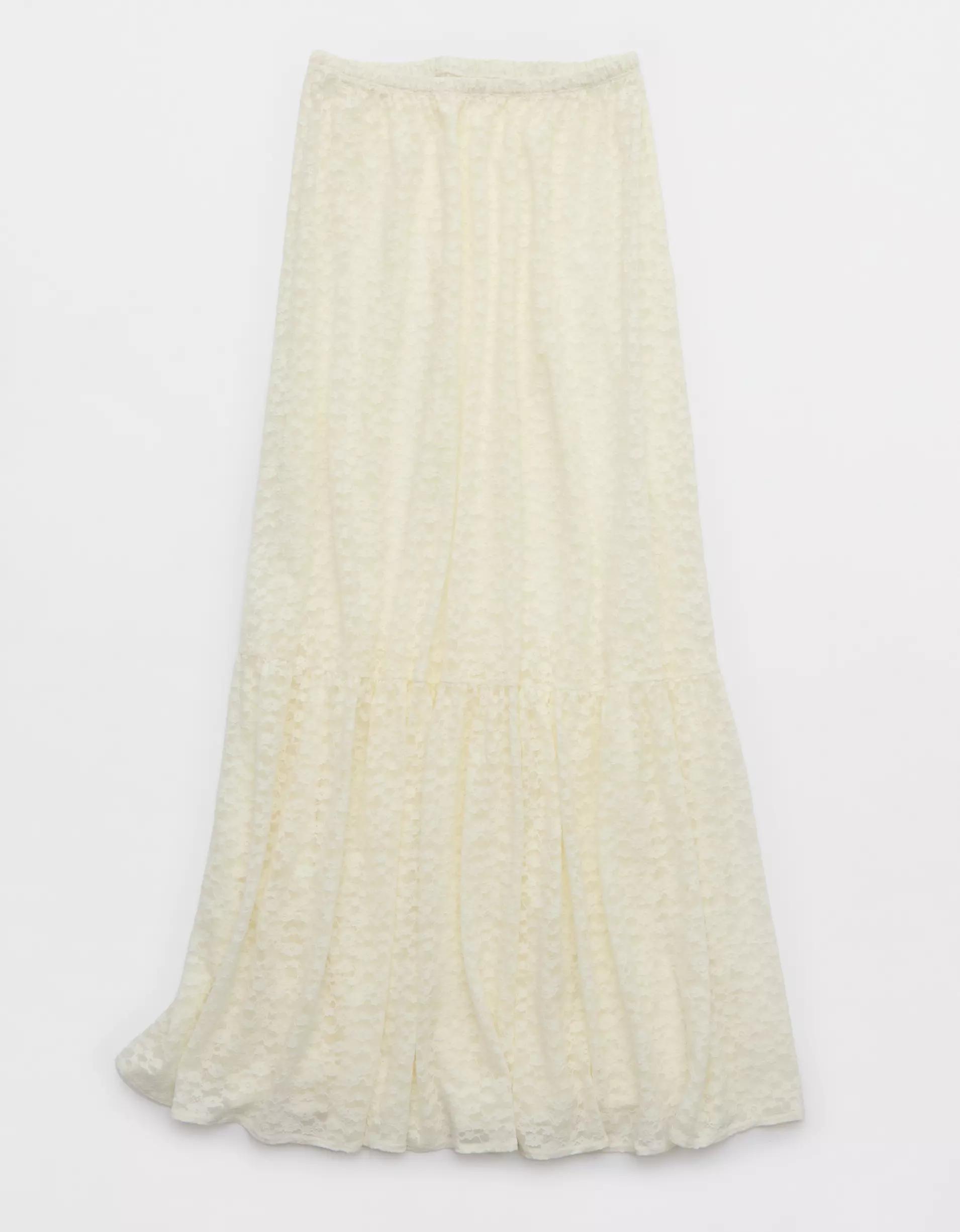 Aerie Tiered Lace Maxi Skirt Product Image