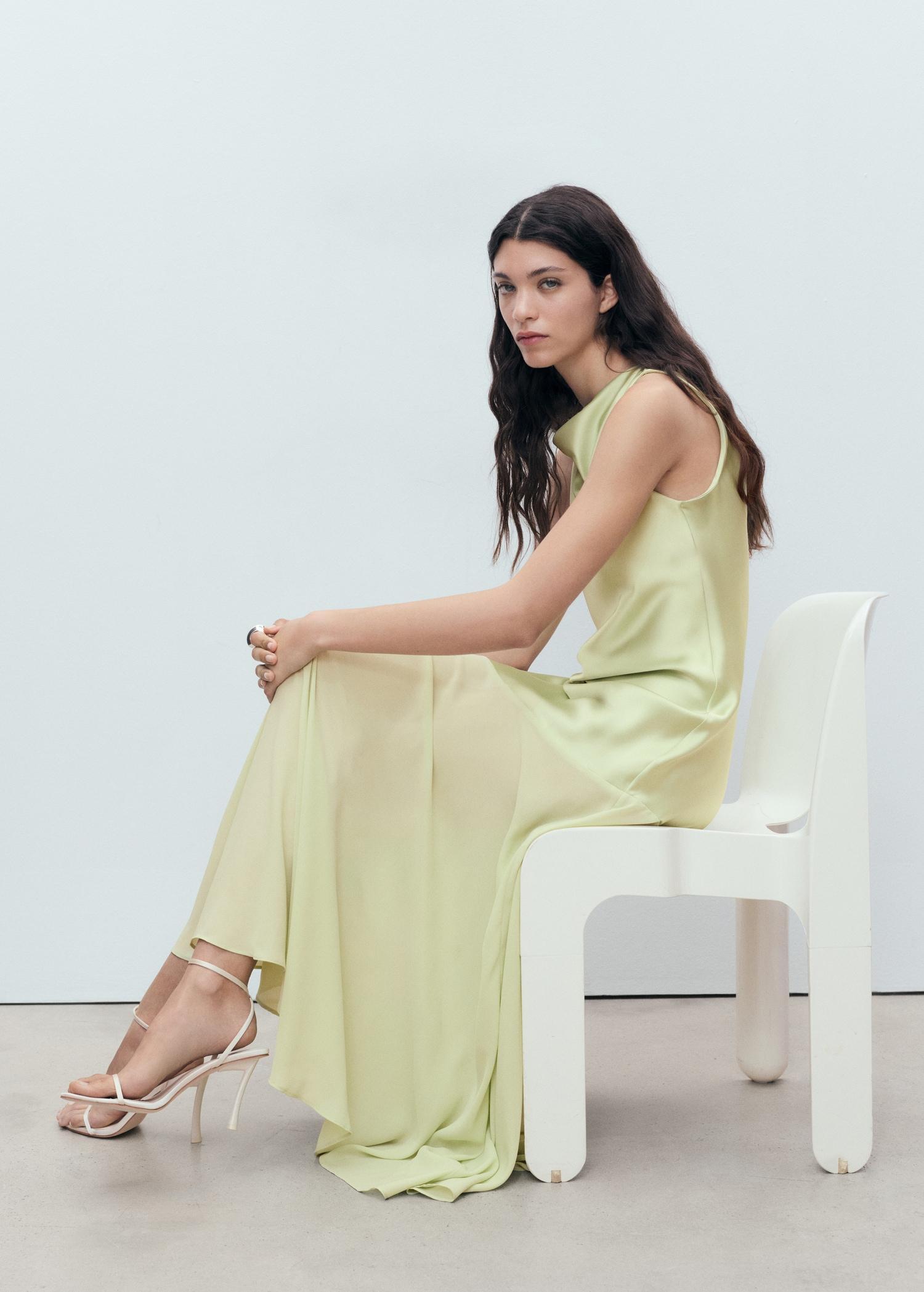 Combined dress with asymmetrical cut - Women | MANGO USA Product Image