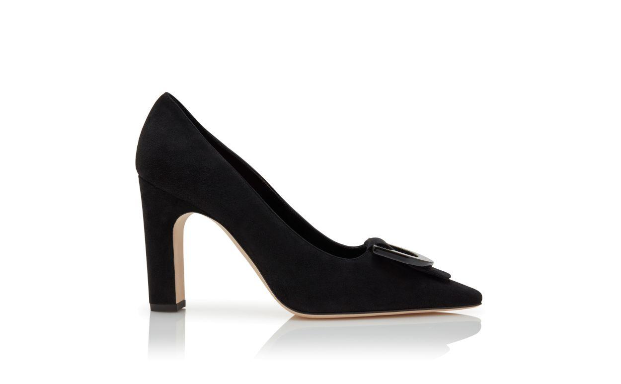 BETI Black Suede Pointed Toe Pumps  Product Image