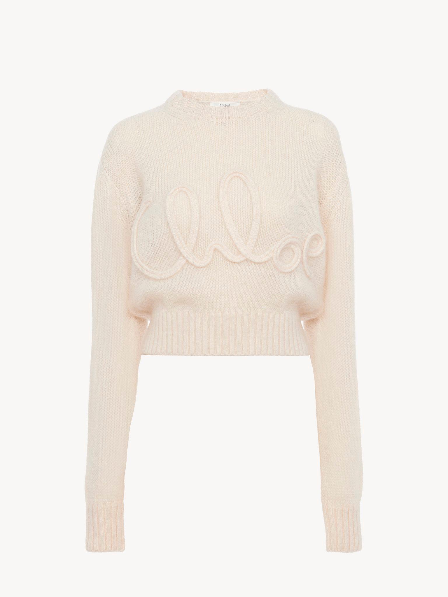 Logo sweater in alpaca wool & silk knit Product Image