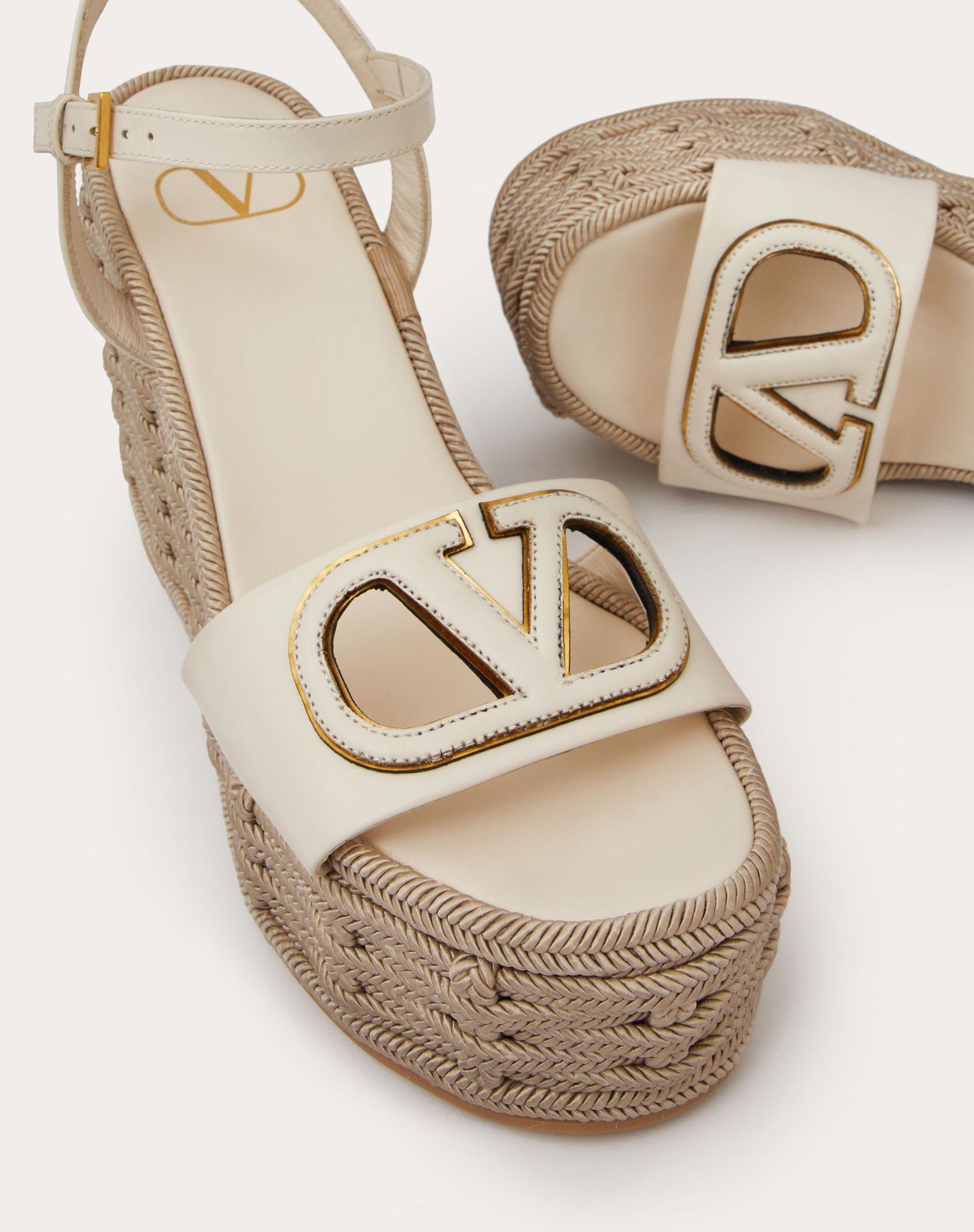 VLOGO CALFSKIN CUT-OUT WEDGE SANDAL 110MM Product Image