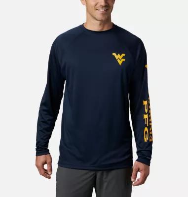 Columbia Mens Collegiate PFG Terminal Tackle Long Sleeve Shirt - West Virginia- Product Image