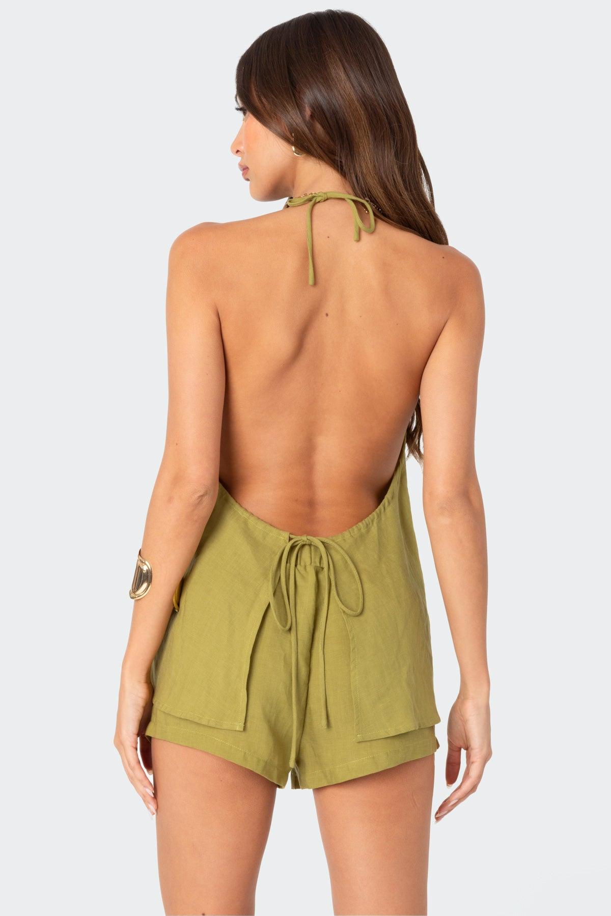 Arden Linen Look Tie Front Top Product Image