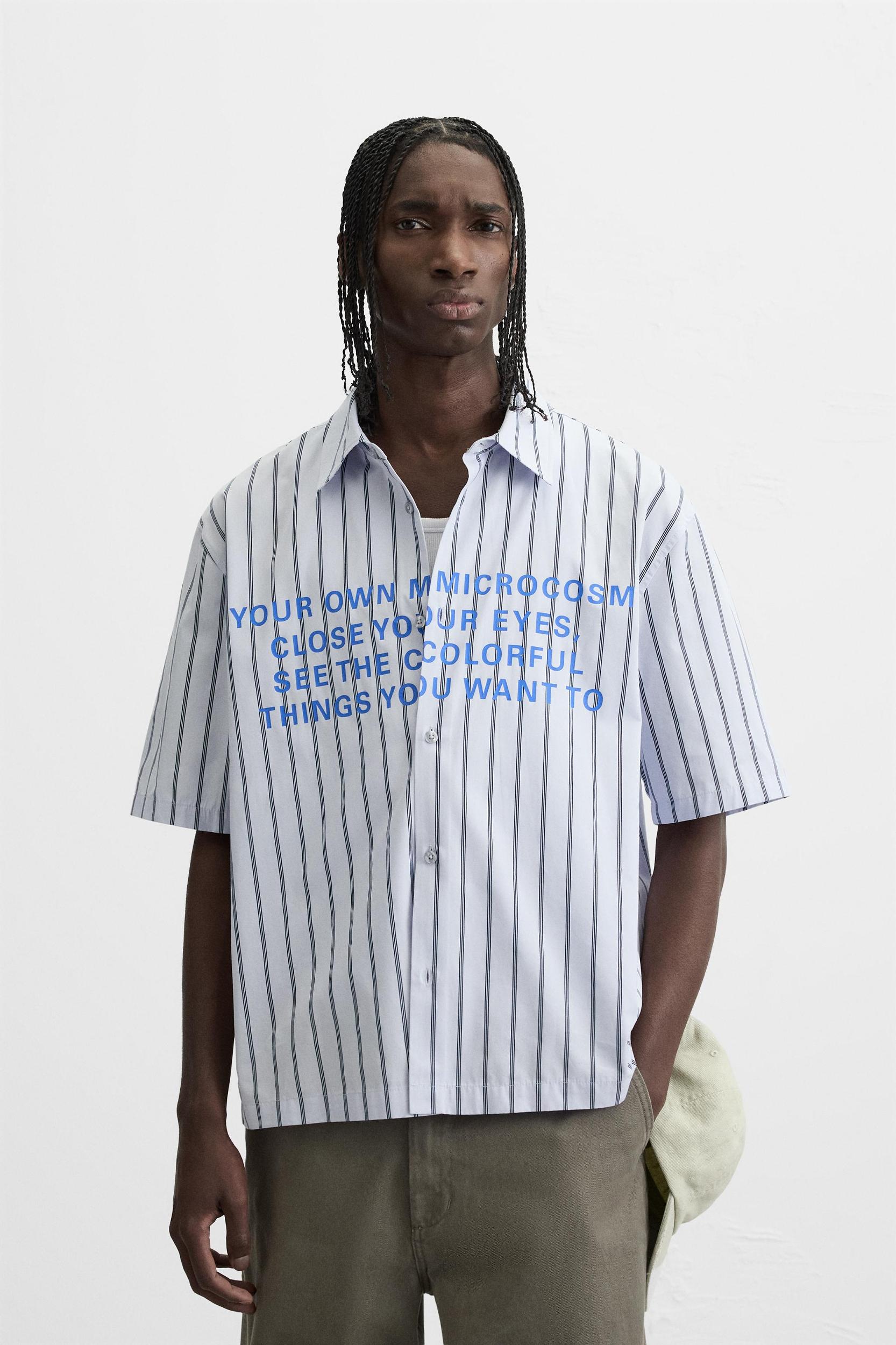 STRIPED TEXT SHIRT Product Image