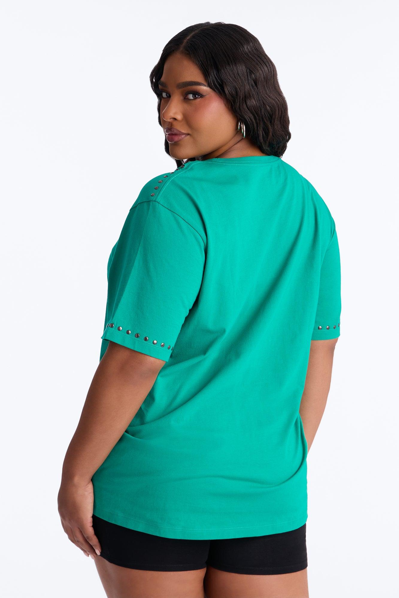 New York Studded Tee - Kelly Green Female Product Image