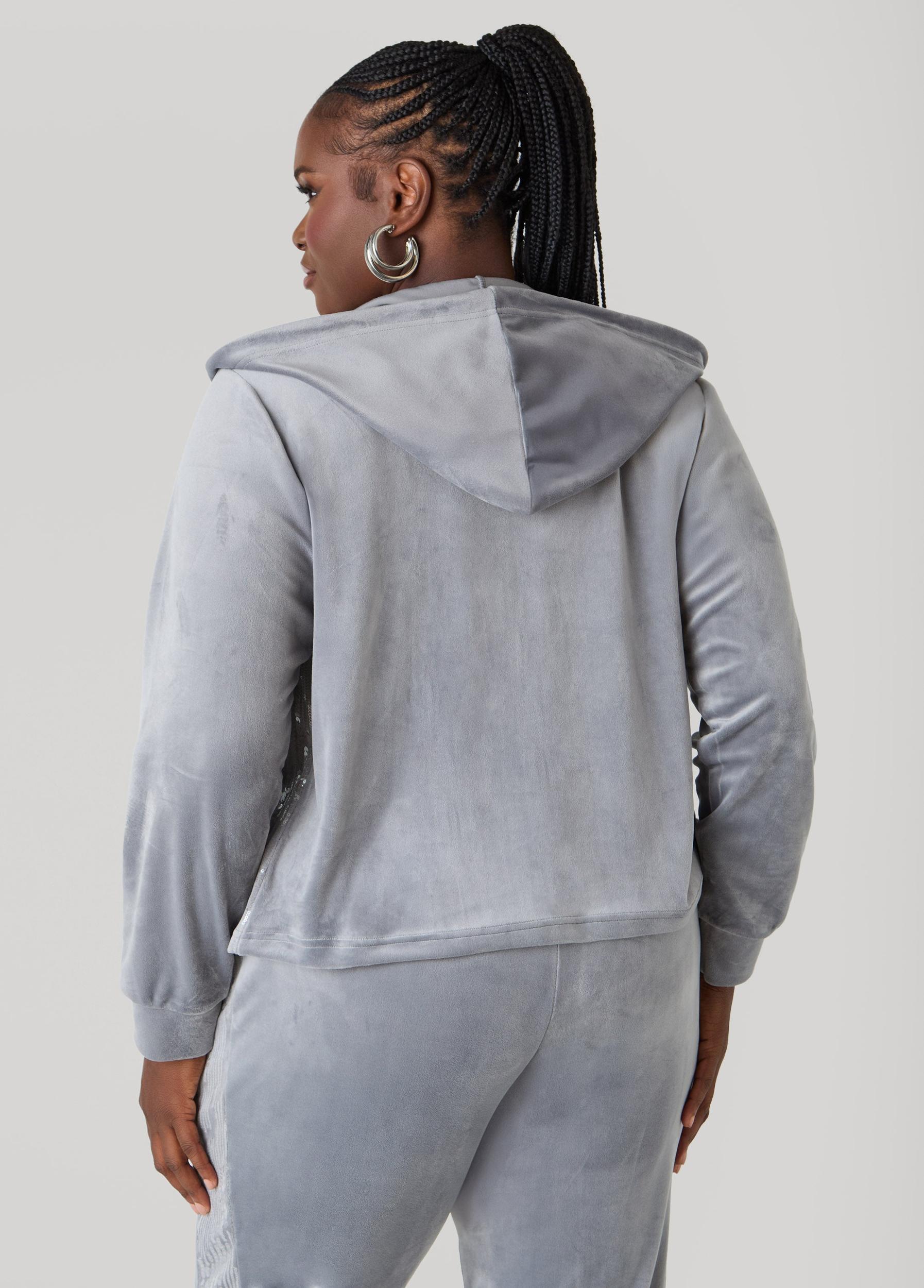Sequined Velour Hoodie Product Image