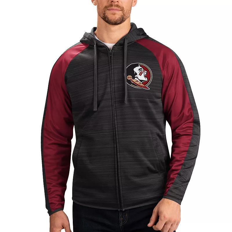 Men's G-III Sports by Carl Banks Black Arkansas Razorbacks Neutral Zone Raglan Full-Zip Track Jacket Hoodie, Size: Small Product Image