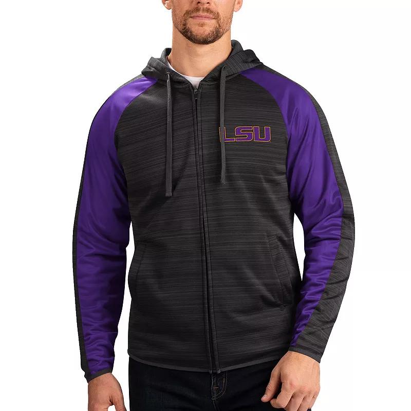 Men's G-III Sports by Carl Banks Black Clemson Tigers Neutral Zone Raglan Full-Zip Track Jacket Hoodie,  Product Image