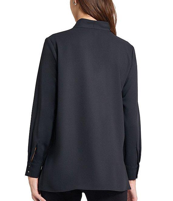 MISOOK Floral Embroidered Crepe De Chine V-Neck Long Sleeve Tunic Product Image