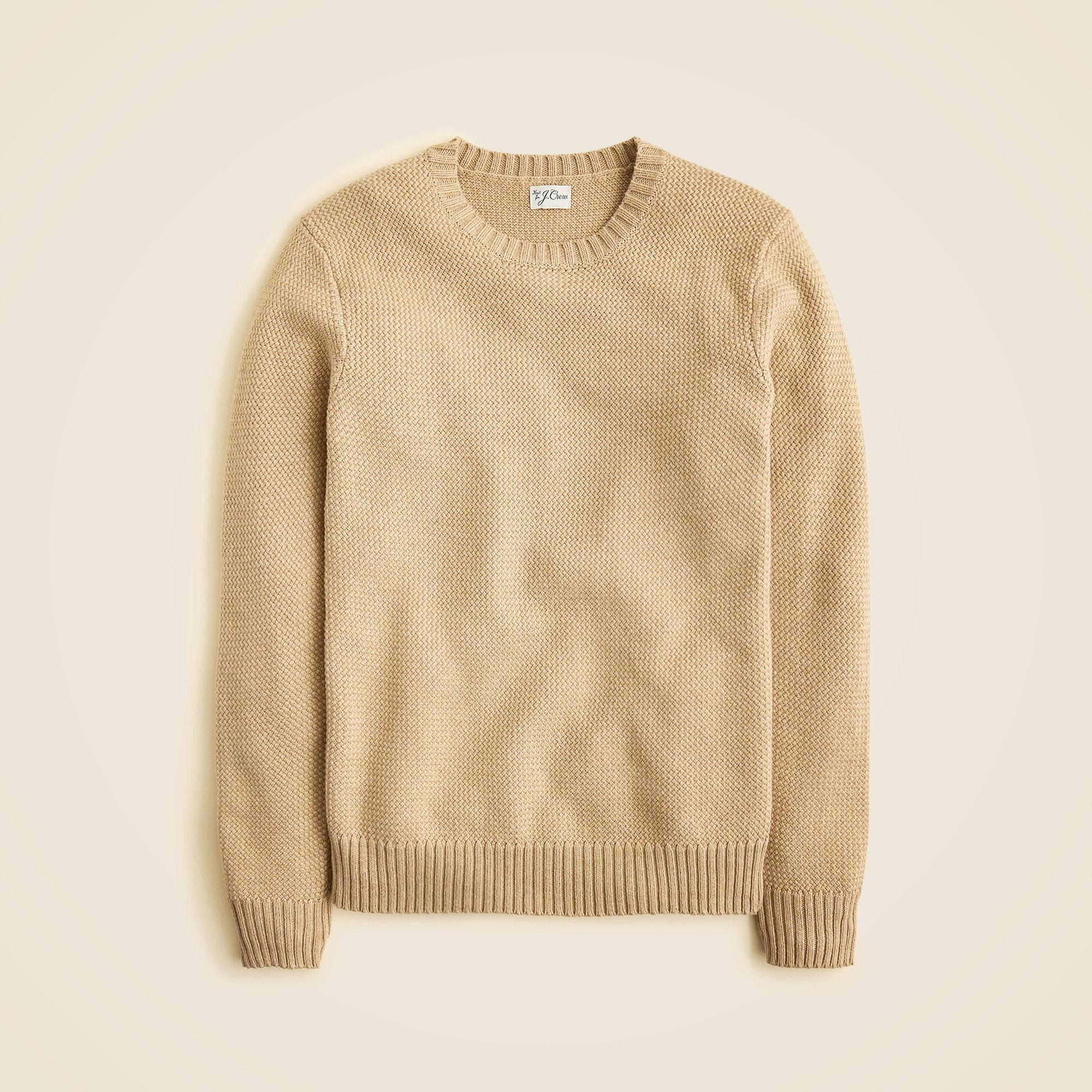 Basket-stitch cotton crewneck sweater Product Image