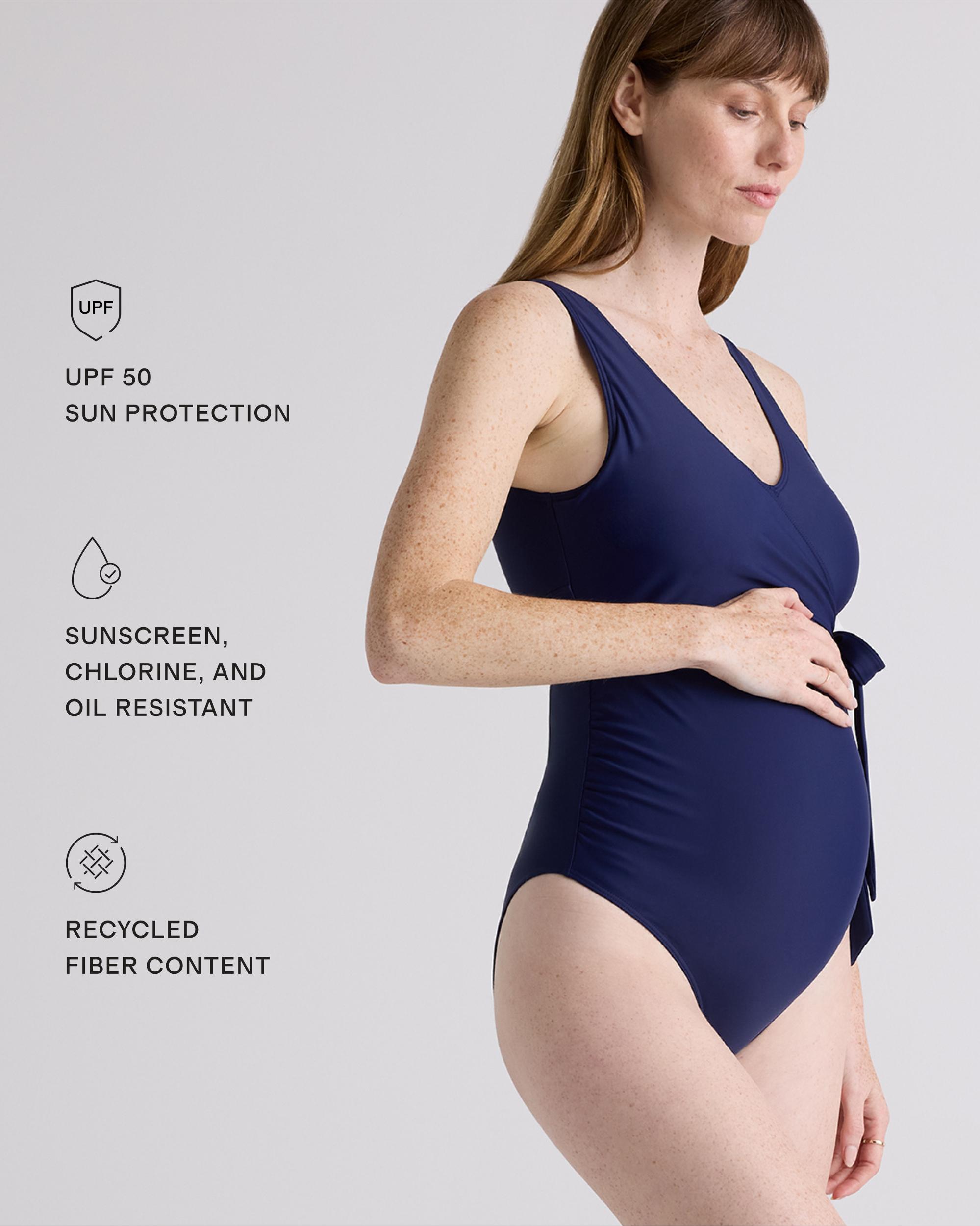 Quince | Women's Italian Maternity Wrap One-Piece Swimsuit 78% Recycled Polyamide, 22% Spandex Product Image