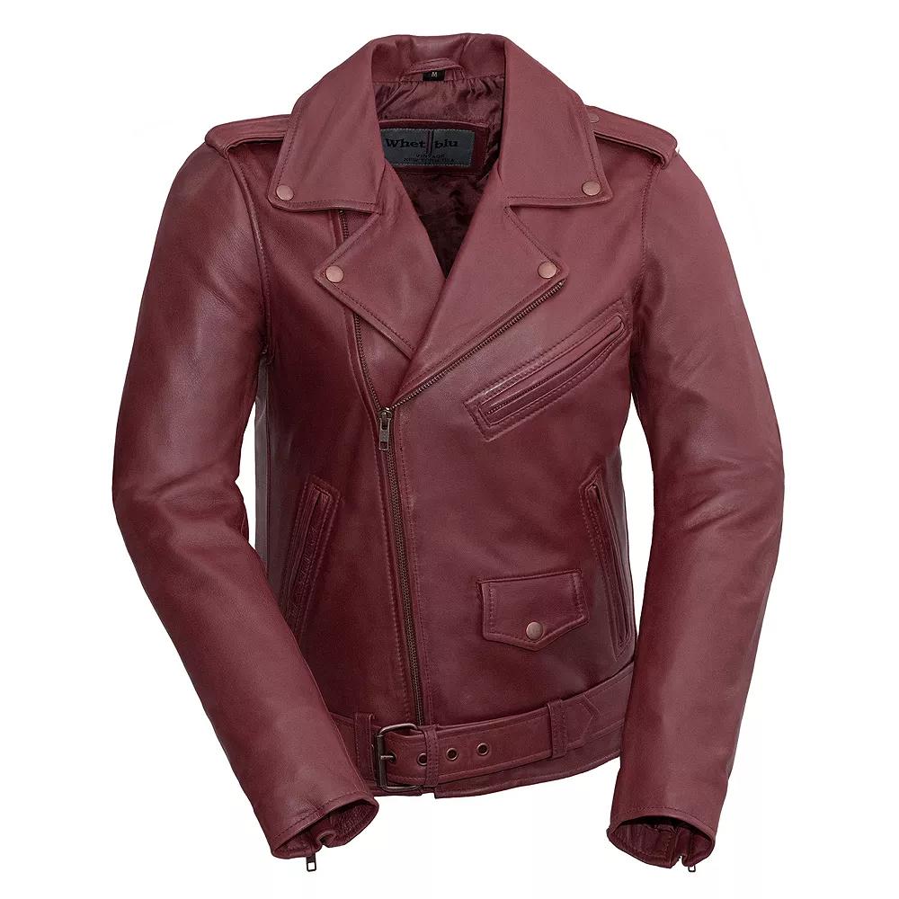 Women's Whet Blu Rebel Leather Motorcyle Jacket,  Product Image