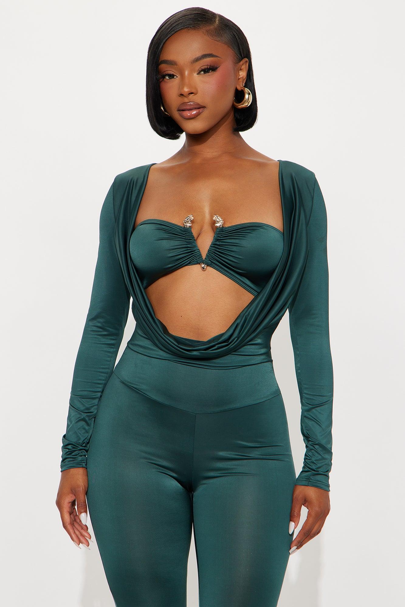 Sierra Long Sleeve Cowl Neck Jumpsuit - Hunter Female Product Image