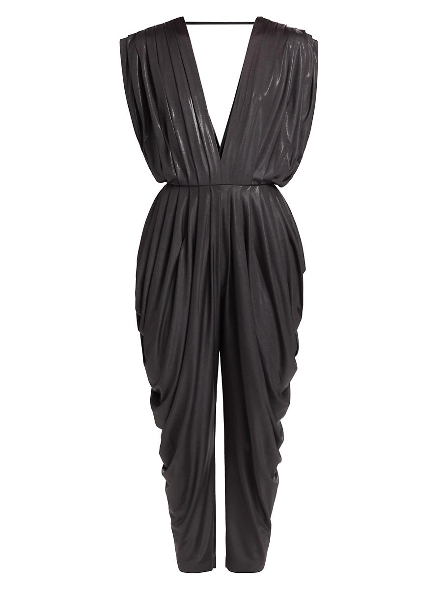 Womens V-Neck Sleeveless Jumpsuit Product Image