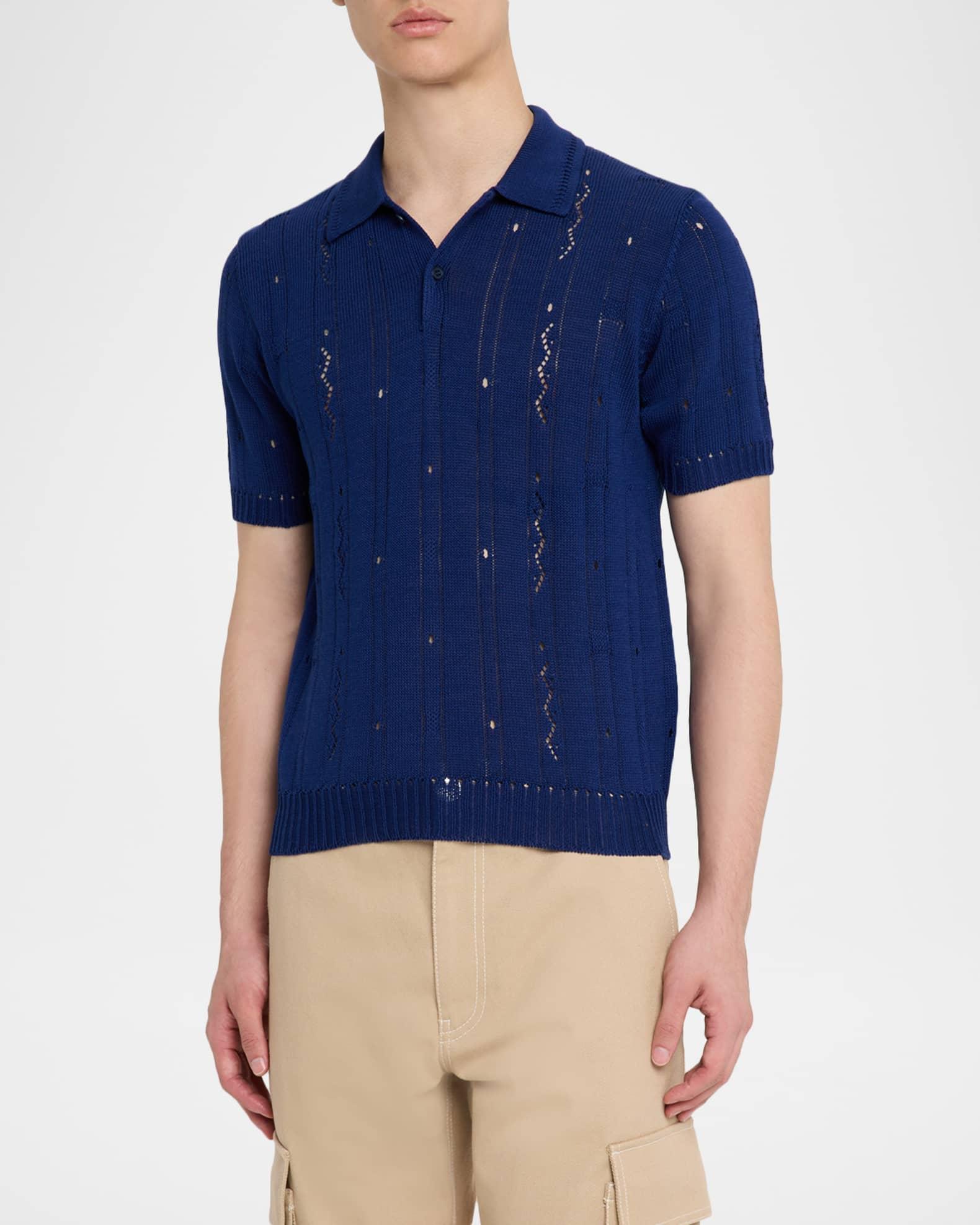 Mens Openwork Polo Shirt Product Image