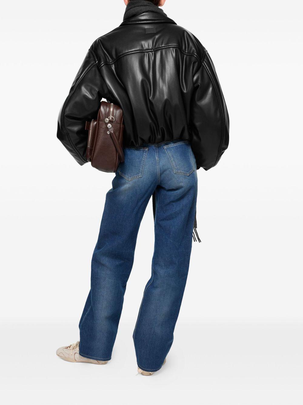 padded leather jacket Product Image