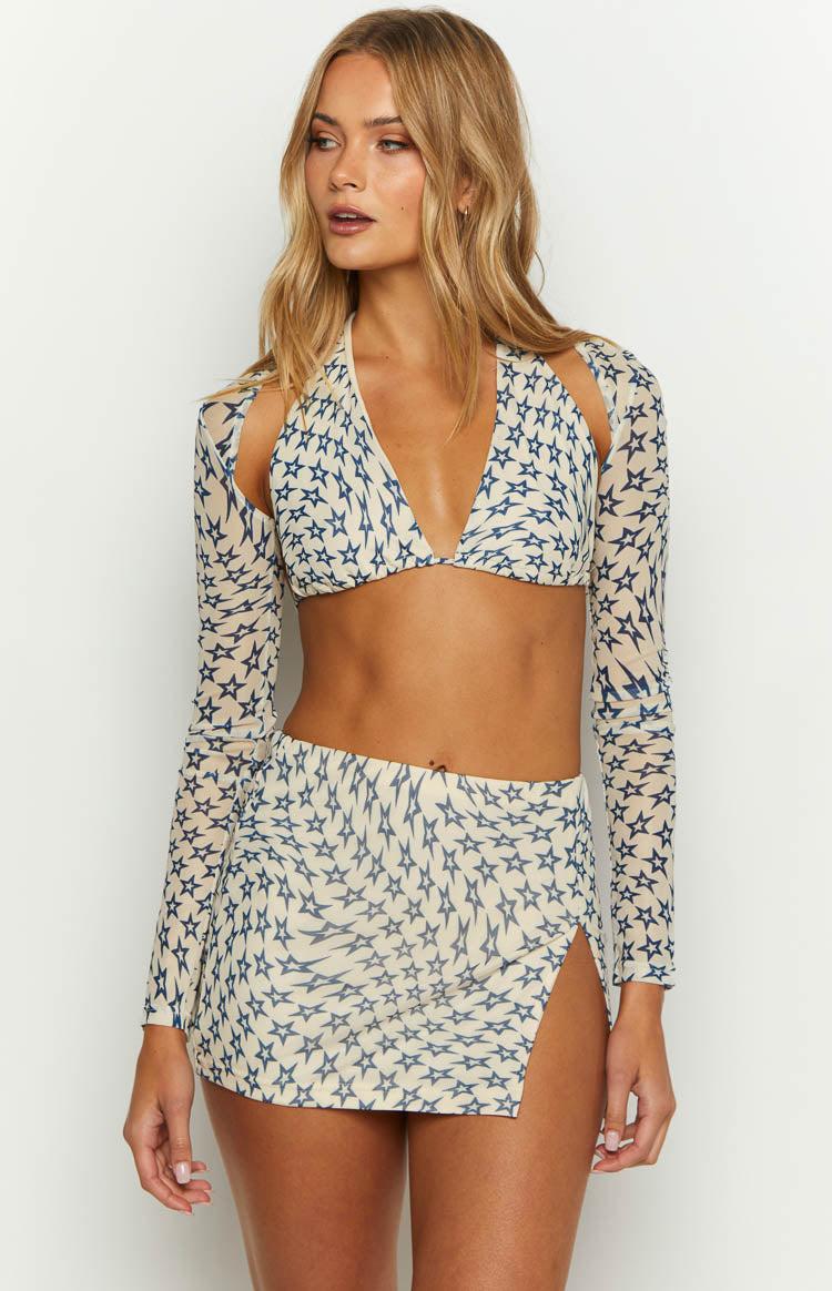 High Volume Star Print Mini Skirt Product Image