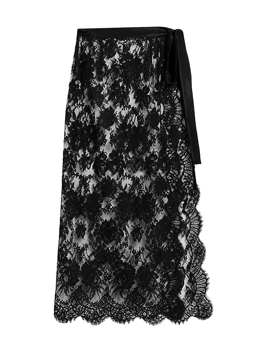 Womens Pizzo Sheer Lace Midi-Skirt Product Image