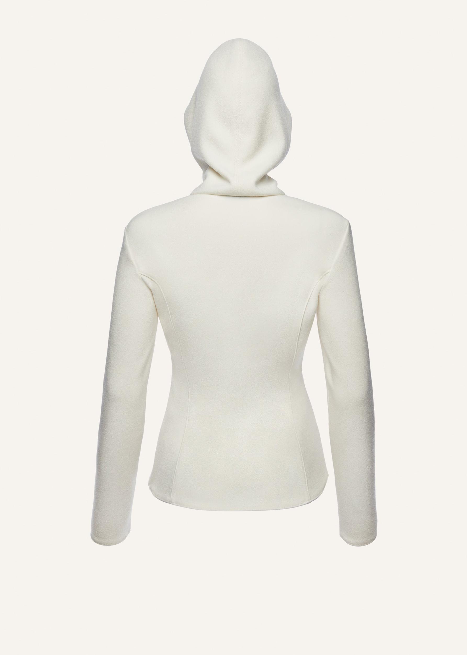 Half zip hoodie in cream Product Image