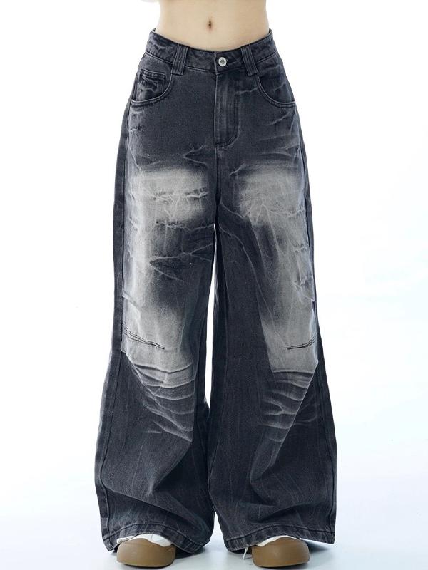 Tie-Dye Wide Leg Flare Jeans Product Image