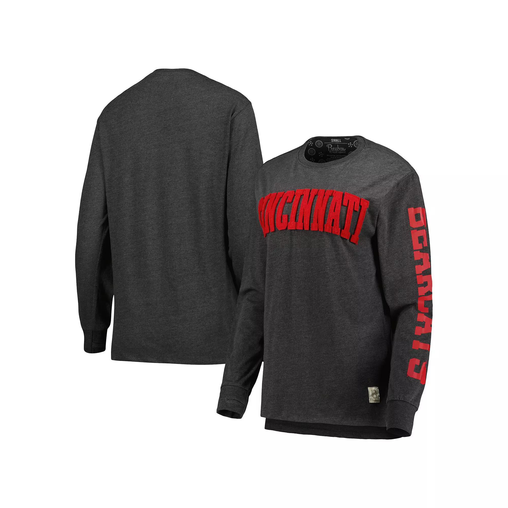 Women's Pressbox Black Cincinnati Bearcats Two-Hit Canyon Long Sleeve T-Shirt,  Product Image
