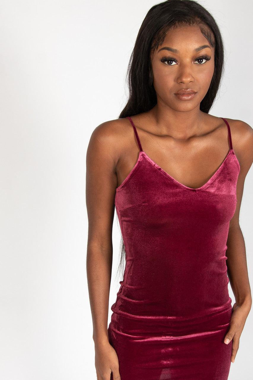 Velvet Cami Mini Dress Product Image