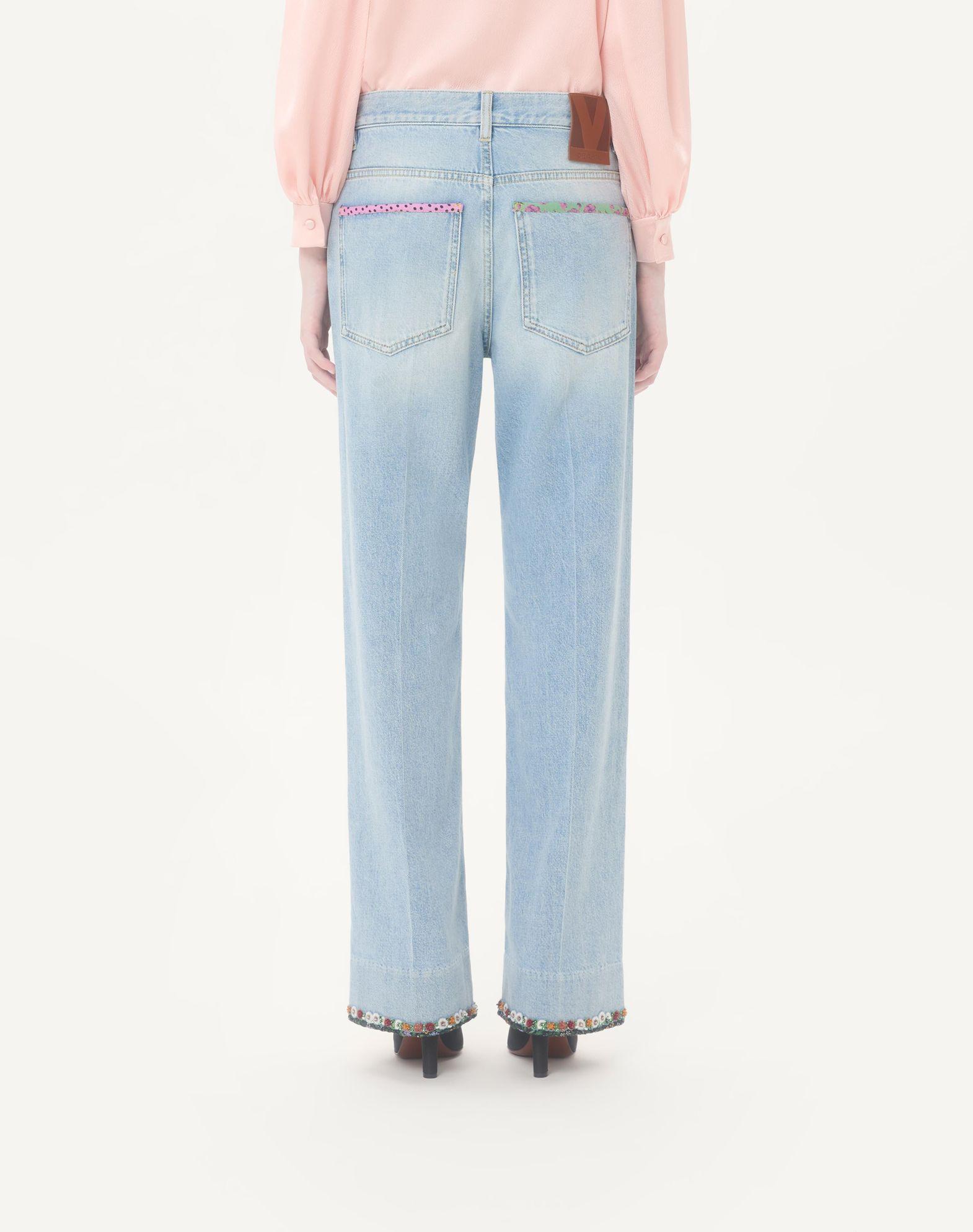 Embroidered Denim Pants Product Image