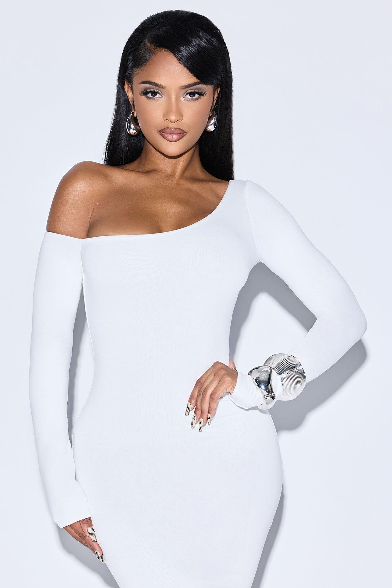 Leia Off Shoulder Maxi Dress - Off White Female Product Image