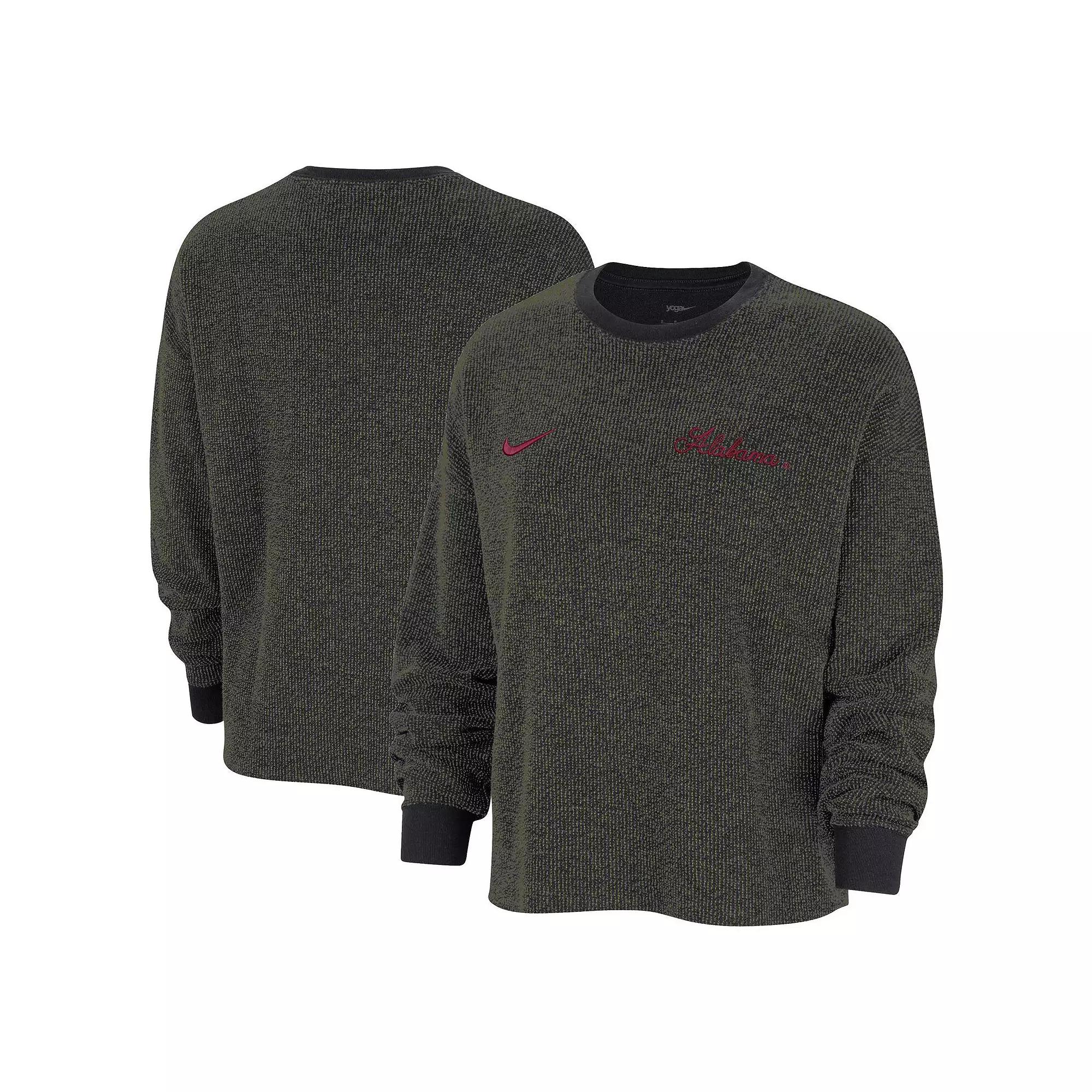 Women's Nike  Black Alabama Crimson Tide Yoga Script Pullover Sweatshirt, Size: Small Product Image