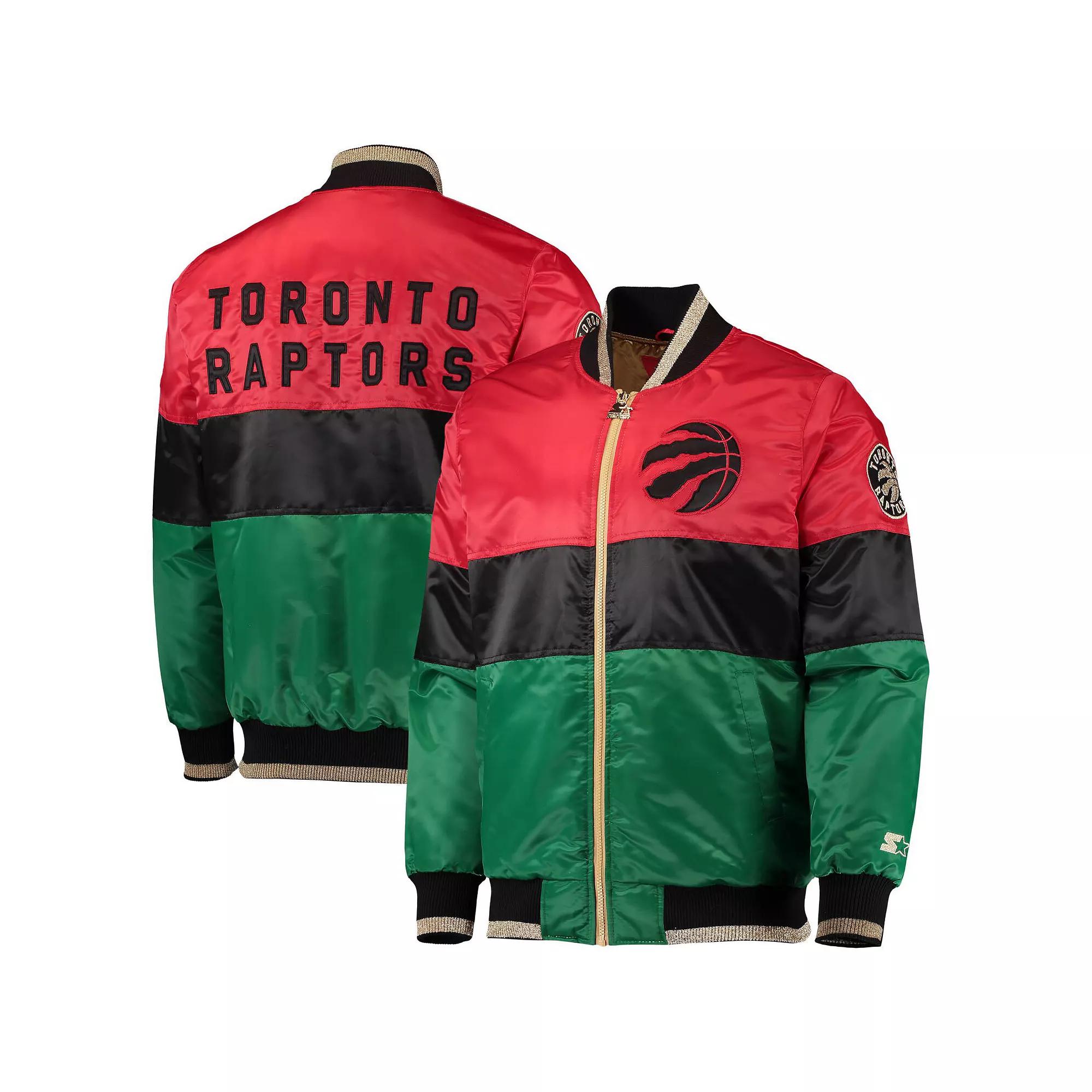 Men's Starter Red/Black/Green Toronto Raptors Black History Month NBA 75th Anniversary Full-Zip Jacket, Size: XL, Rpt Red Product Image