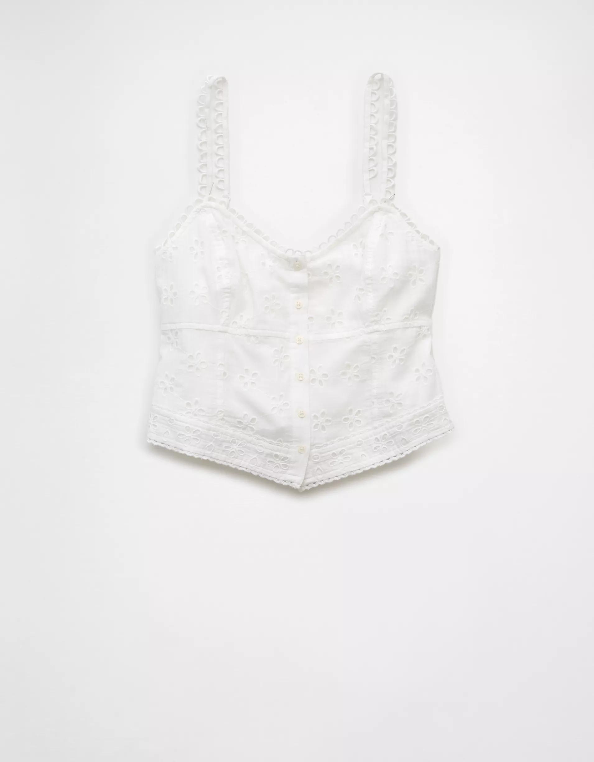 AE Button-Up Corset Tank Top Product Image