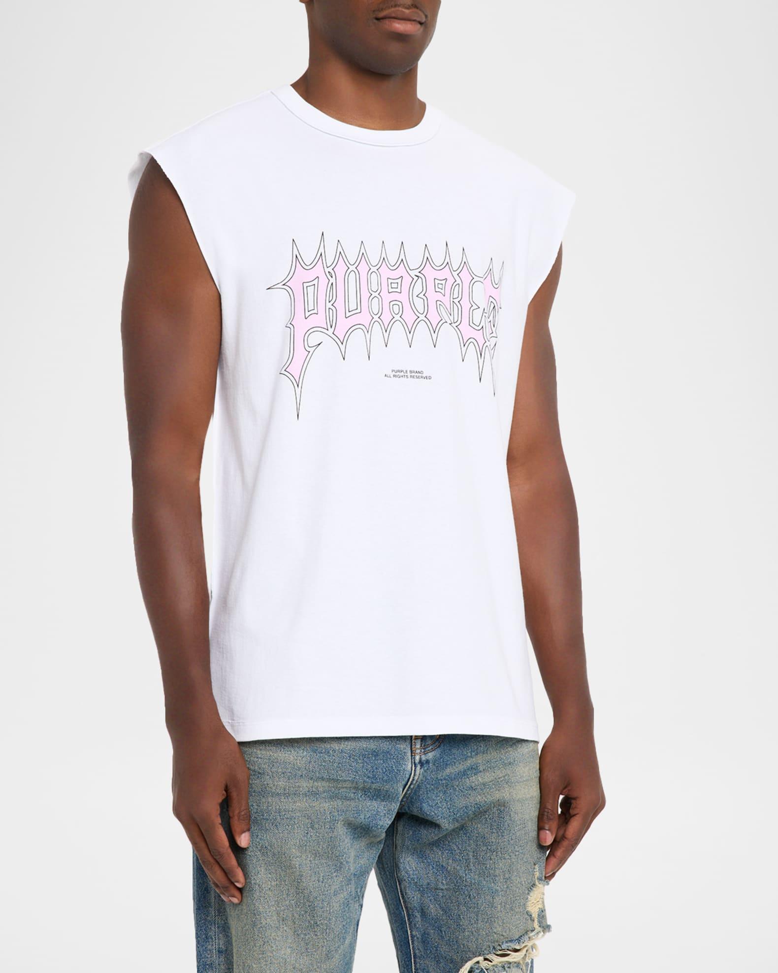 Men's Textured Jersey Sleeveless Logo Graphic T-Shirt Product Image