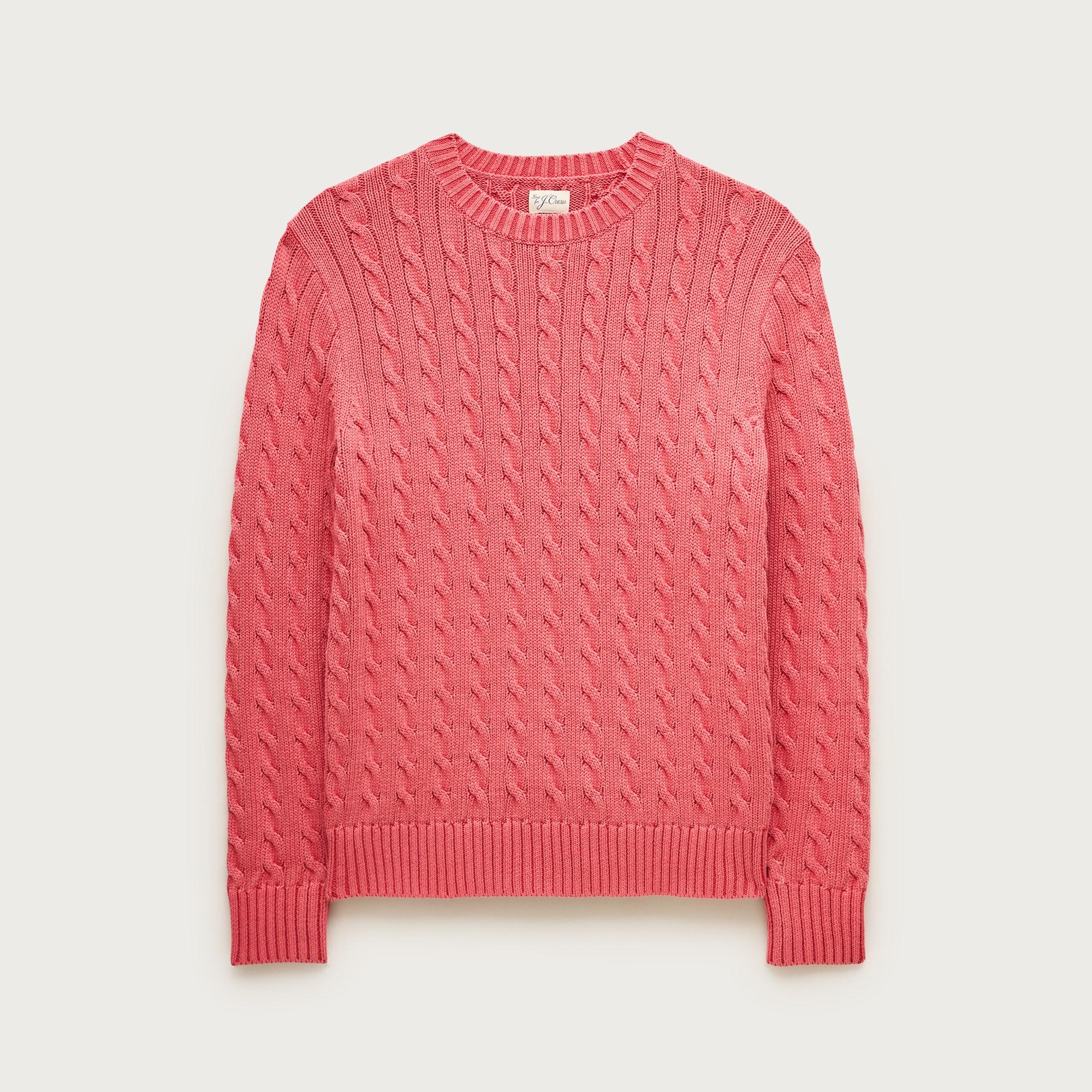 Garment-dyed cable-knit cotton sweater Product Image