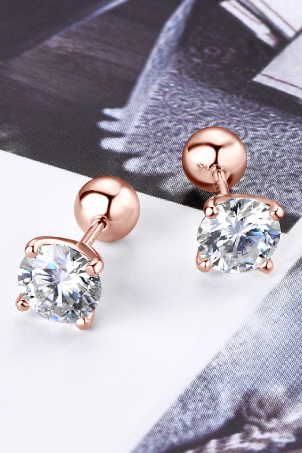 2 Carat Moissanite 925 Sterling Silver Stud Earrings Product Image