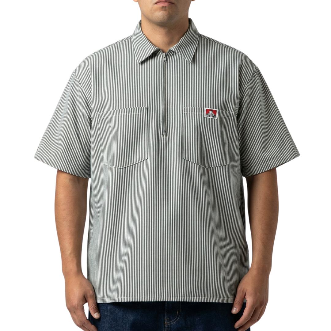 Ben Davis Short Sleeve Striped Half-Zip Shirt Male Product Image