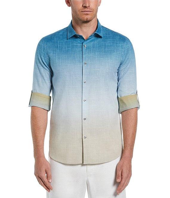Perry Ellis Ombre Slub Long Sleeve Woven Shirt Product Image