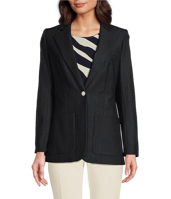 Calvin Klein Notch Lapel Collar Long Sleeve Patch Pocket Button Closure Jacket Product Image
