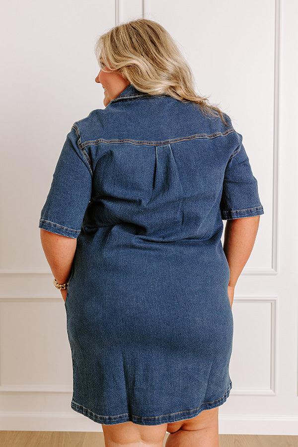 Darling Moment Denim Mini Dress Curves Product Image