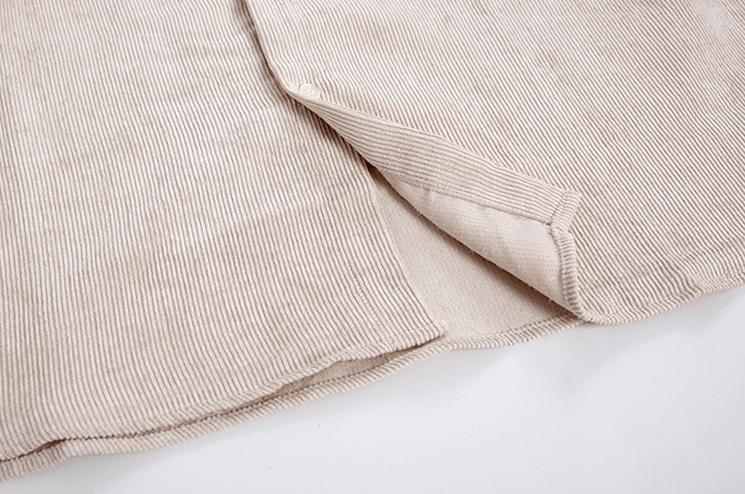 RT No. 3505 DARK CREAM CORDUROY COLLAR SHIRT Product Image