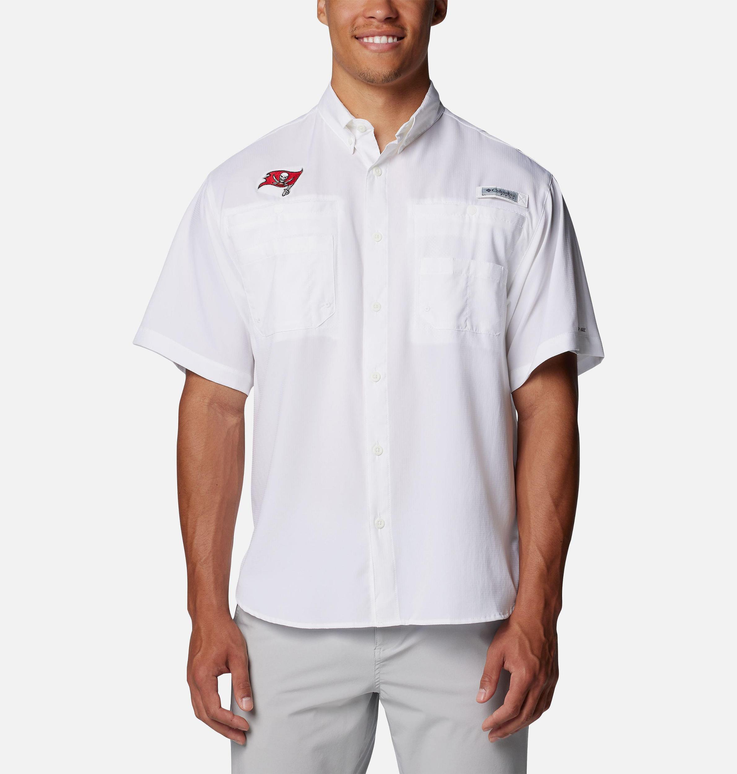Columbia Mens PFG Tamiami Short Sleeve Shirt - Tampa Bay Buccaneers- Product Image