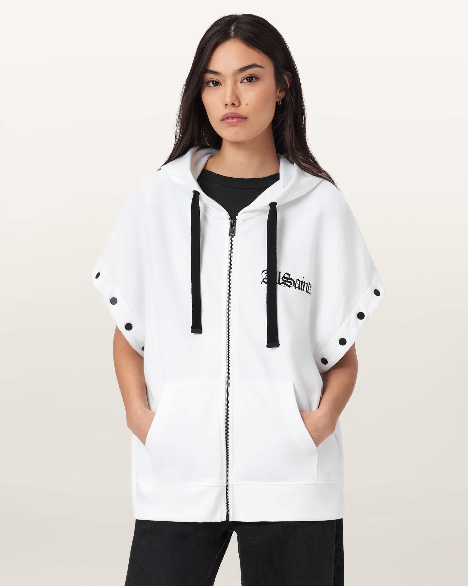 Gig Amphia Oversized Hoodie Optic White | ALLSAINTS US Product Image