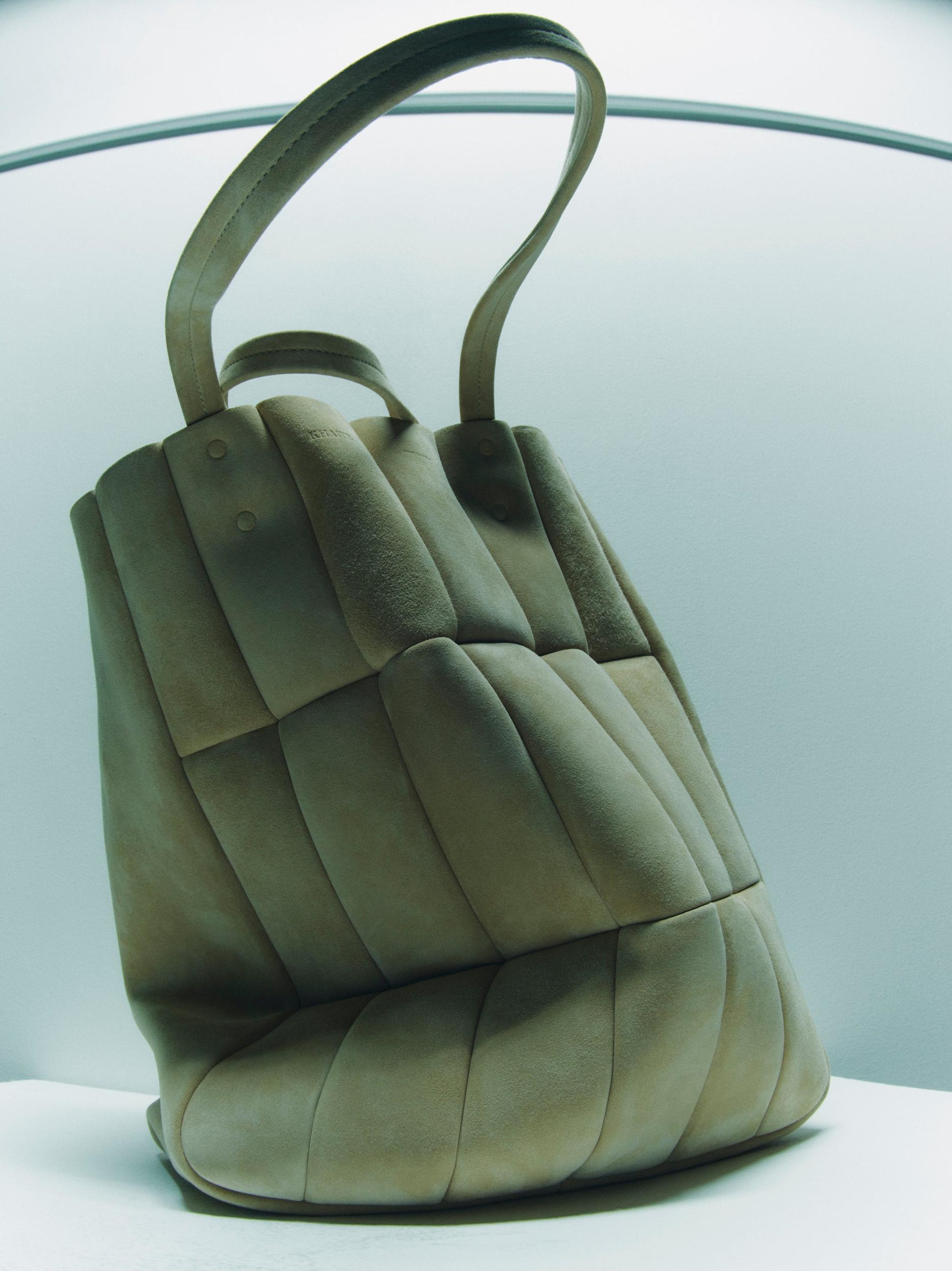 Zoe Tote in Beige Suede Product Image
