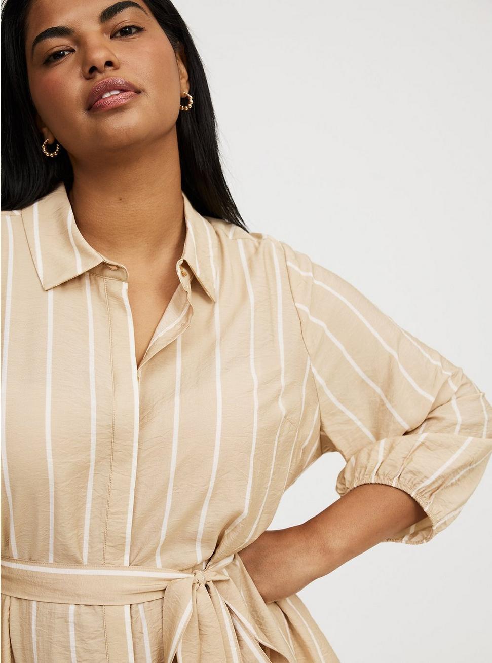 Collared Tie-Front Shirt Dress Product Image