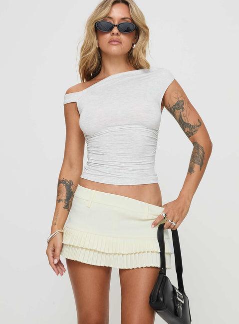 Deei Double Ruffle Mini Skort Soft Lemon Product Image