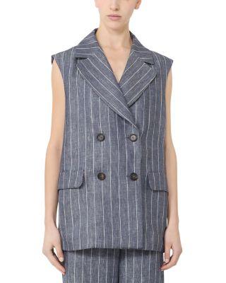 Smmballo Sleeveless Linen Blazer Product Image