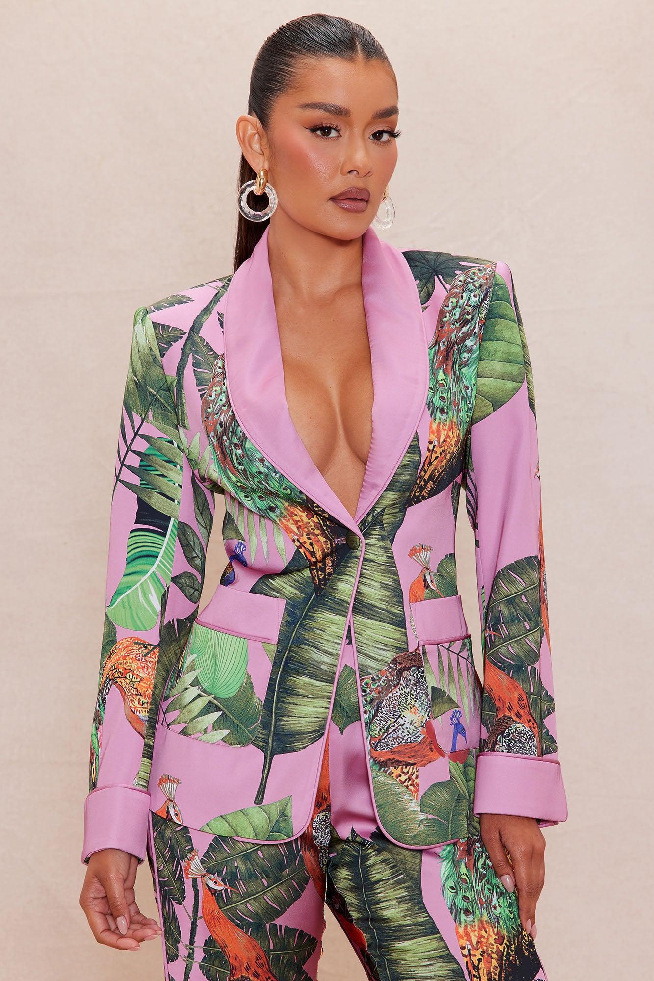 Private Island Satin Suit Set - Pink/combo Female Product Image